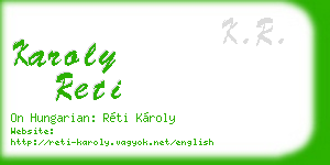 karoly reti business card